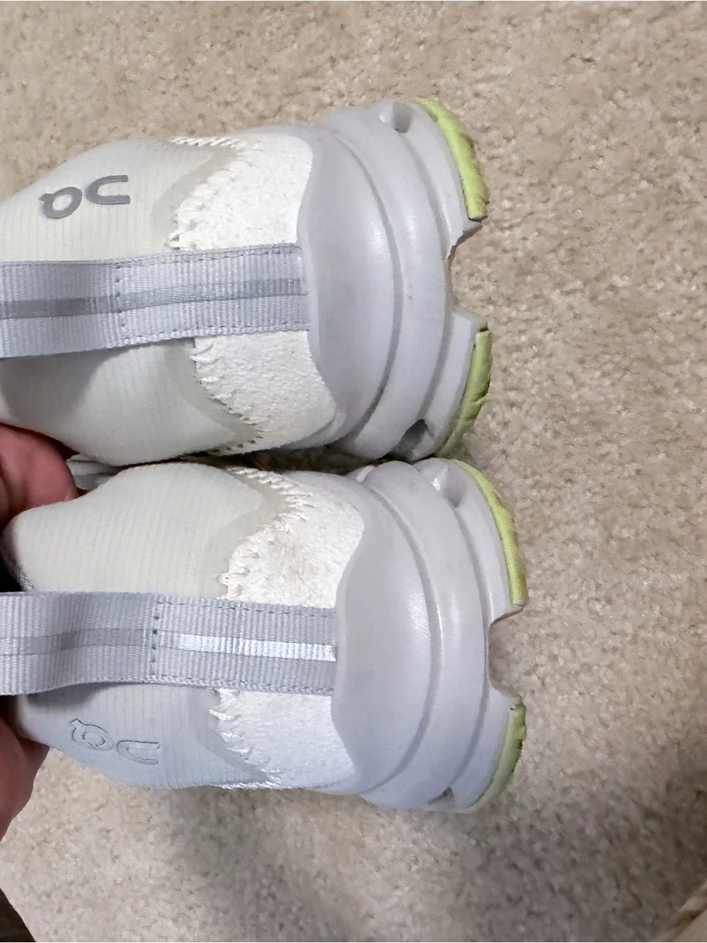 On Running Men's CloudTec Trail Sneaker in Light Grey with Lime Accents